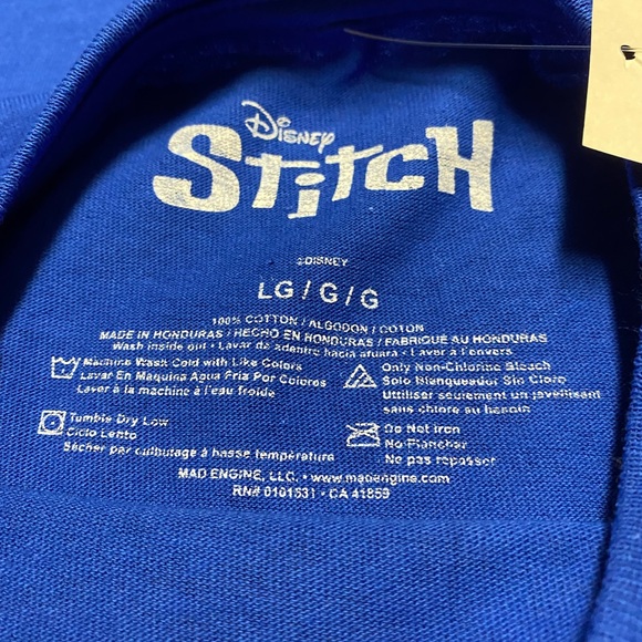Disney Lilo & Stitch Group T Shirt Blue Juniors Size L NEW NWT - Picture 11 of 12